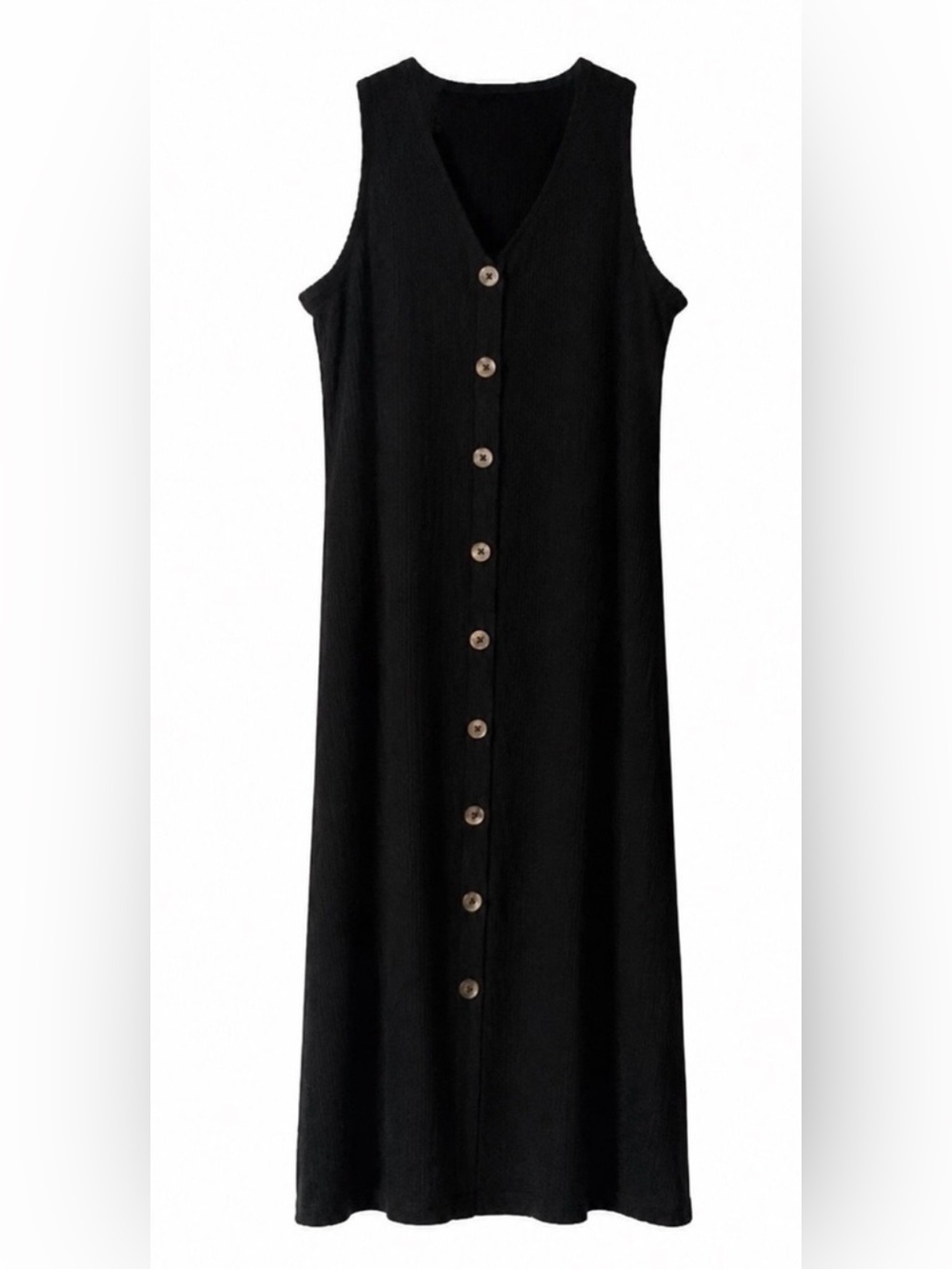 Old Navy Black Sleeveless Button-Front Midi Dress.. Size Medium 🌹